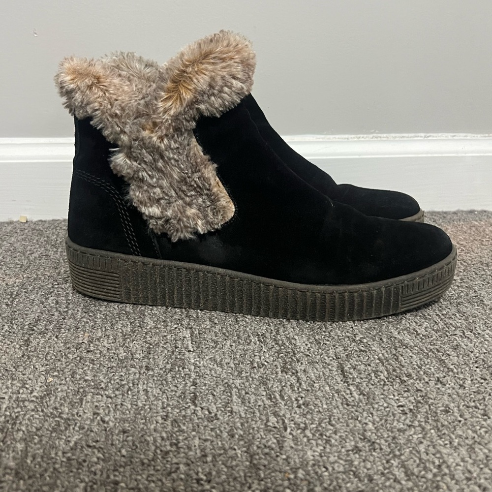 Gabor Women's Jollys Ankle Boots Fur 7.5 Black Suede